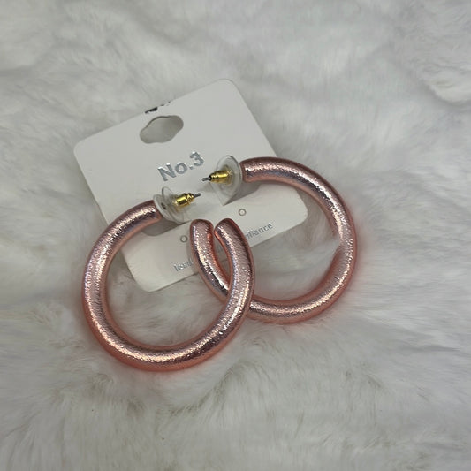 Shiny Rose Gold Hoop Earrings