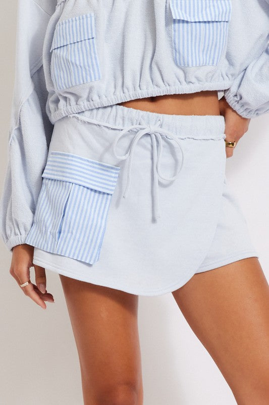 Cotton Terry Shorts with Pocket