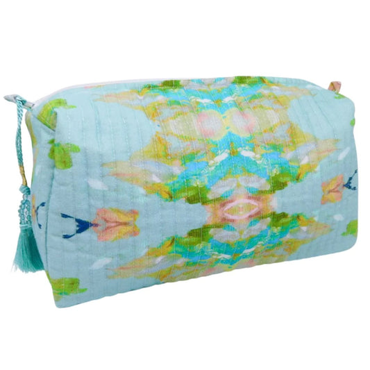 Laura Park Stained Glass Blue Large Cosmetic Bag