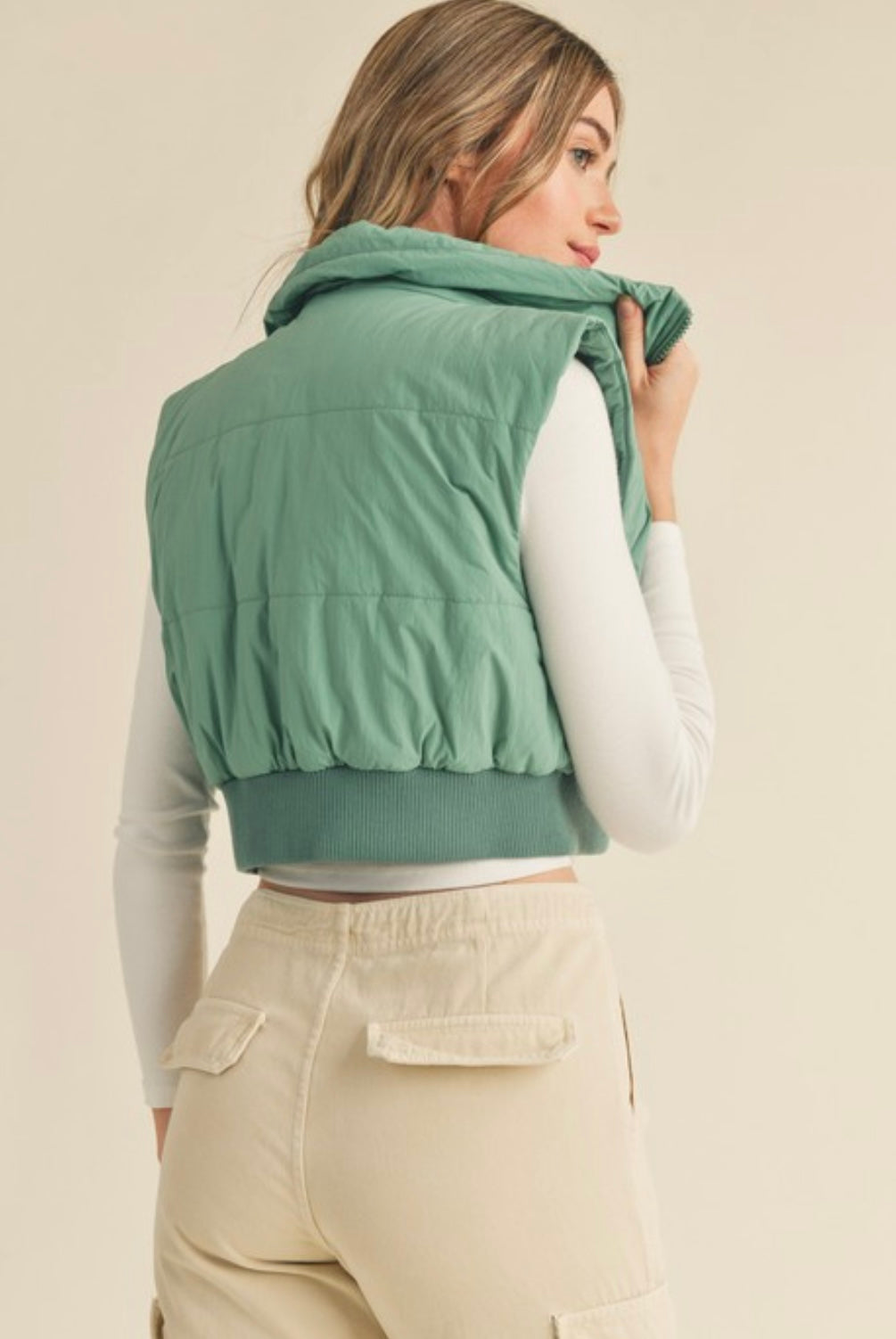 Cropped Puffer Vest