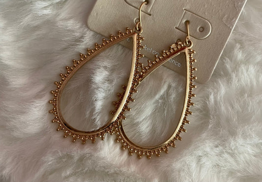 Gold Teardrop Hoop Earrings