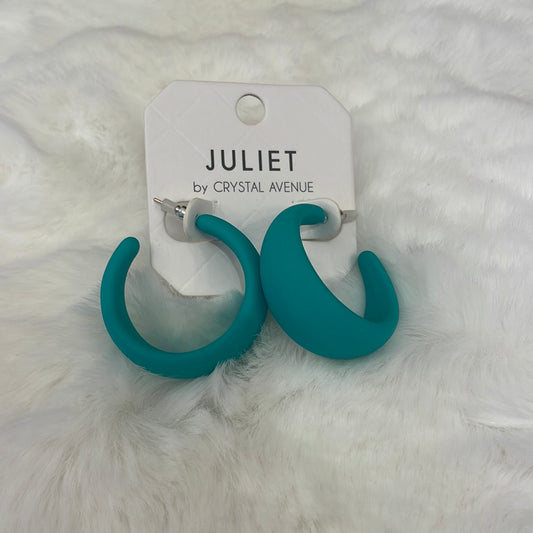 Acrylic Green Hoop Earrings