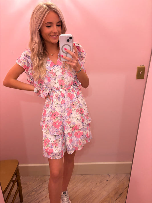 Floral Print Ruffle Dress