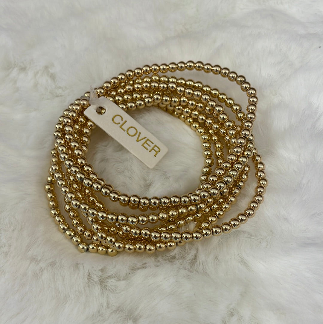 Beaded Bracelet Stack Gold