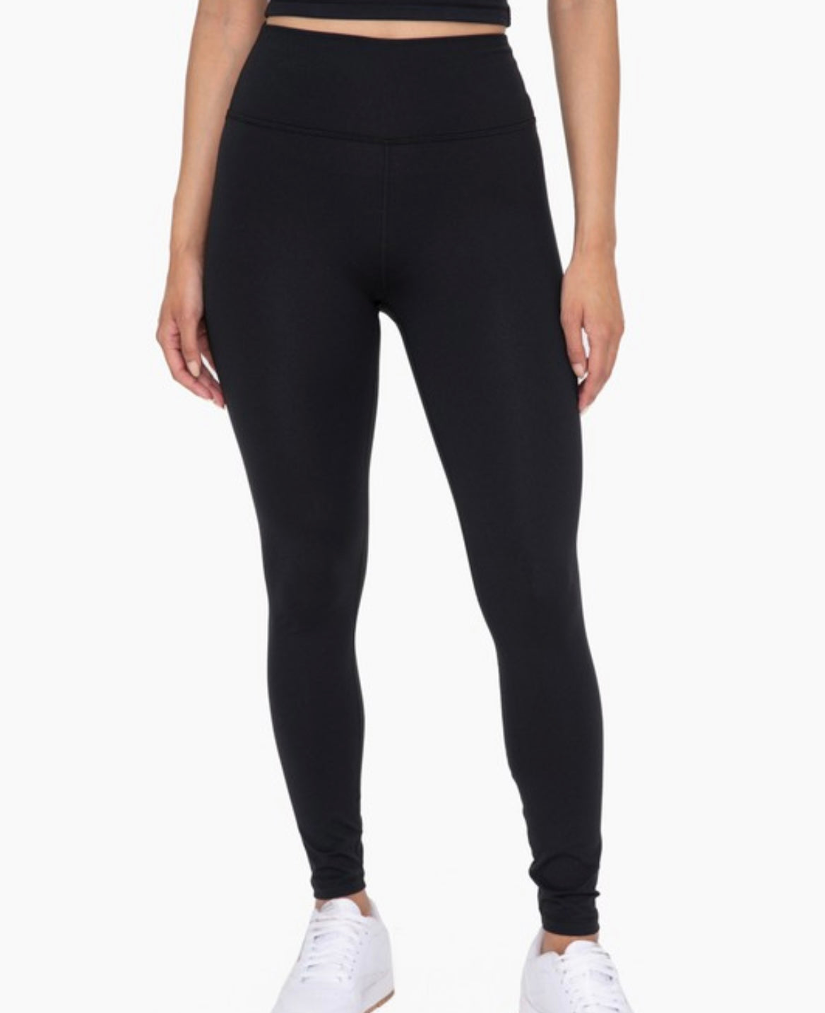 Nylon-Blend Solid Leggings