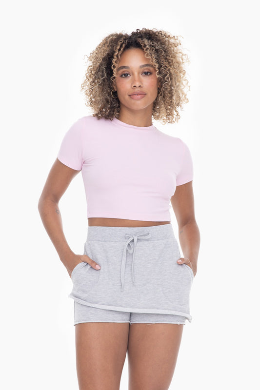 Cool Pink Cropped Lounge Top