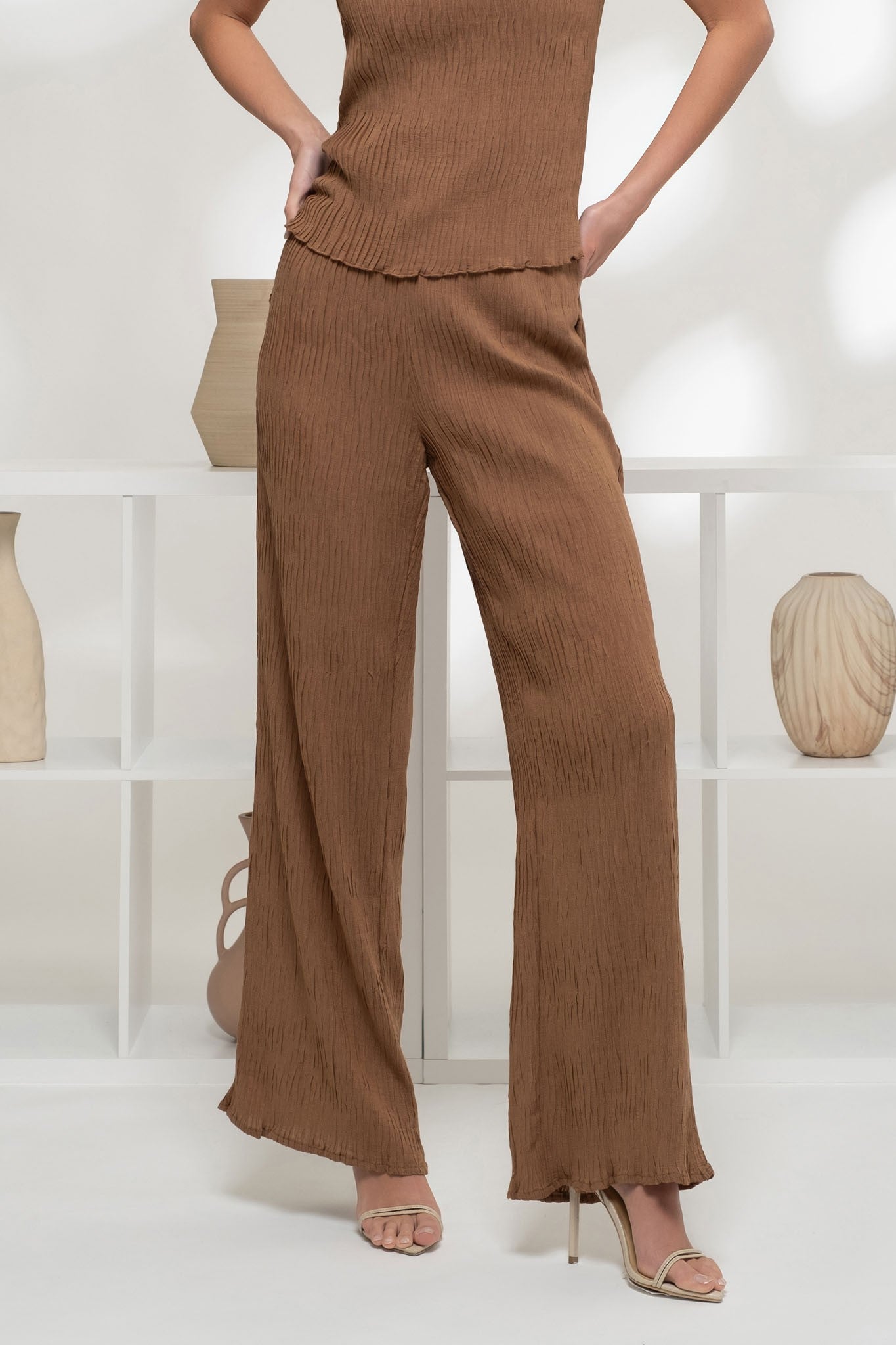 HIGH WAIST PLISSE DRESS PANTS