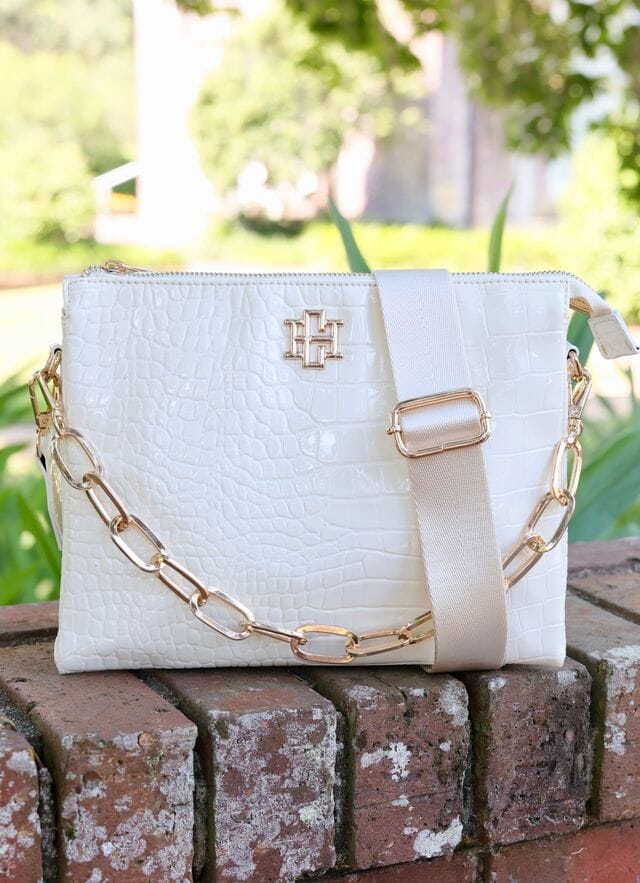 Caroline Hill Ariana Crossbody IVORY PATENT