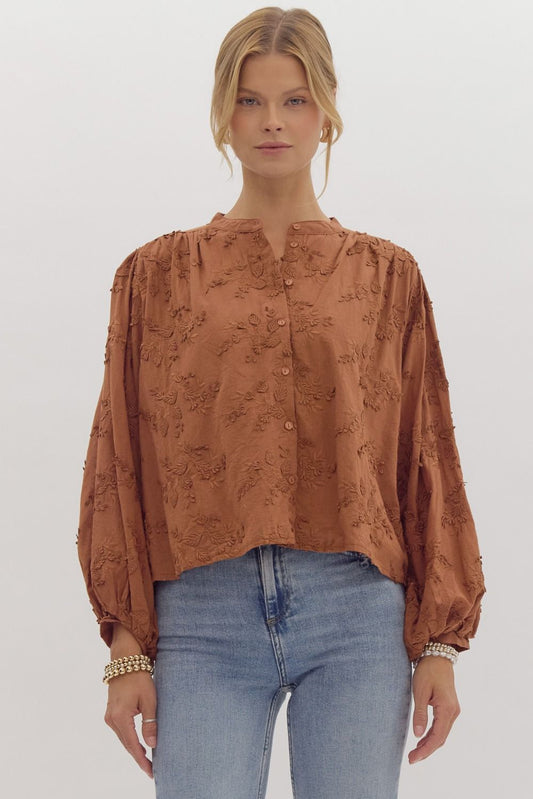 Chestnut Dolman Sleeve Top