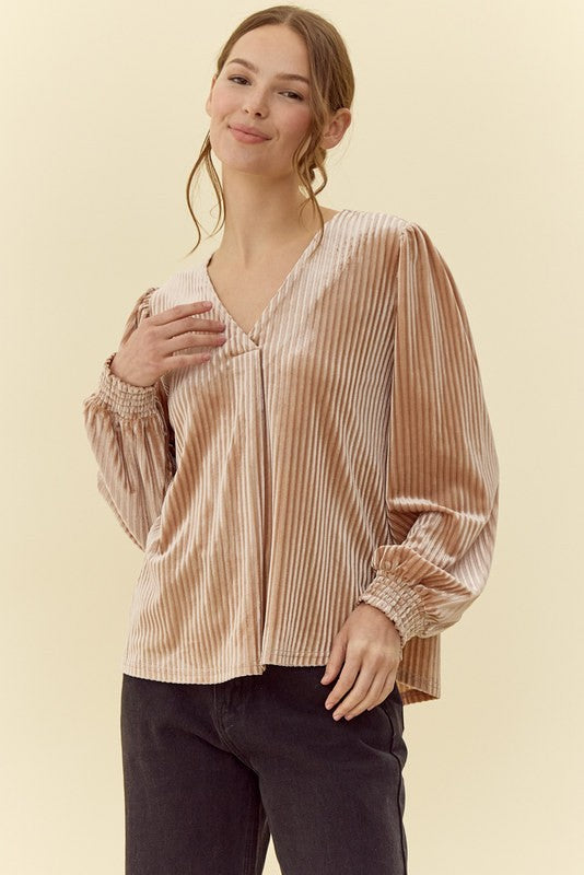 Tawny Velvet Top