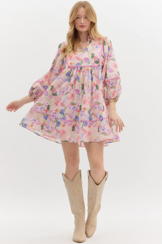 Arabella Mini Dress in Pink