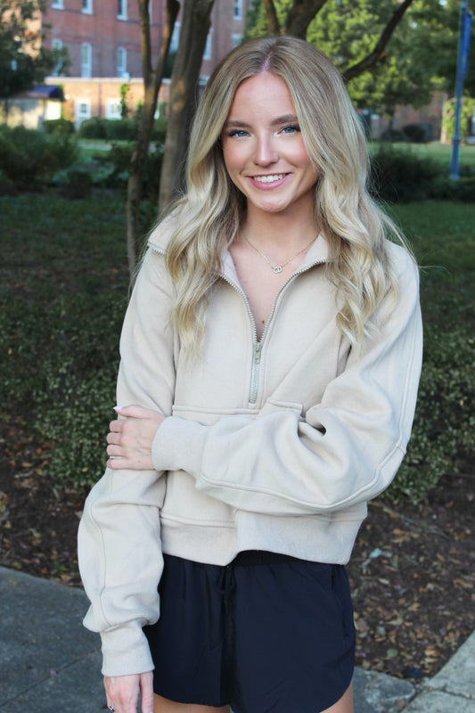 Dove Funnel Neck Half Zip