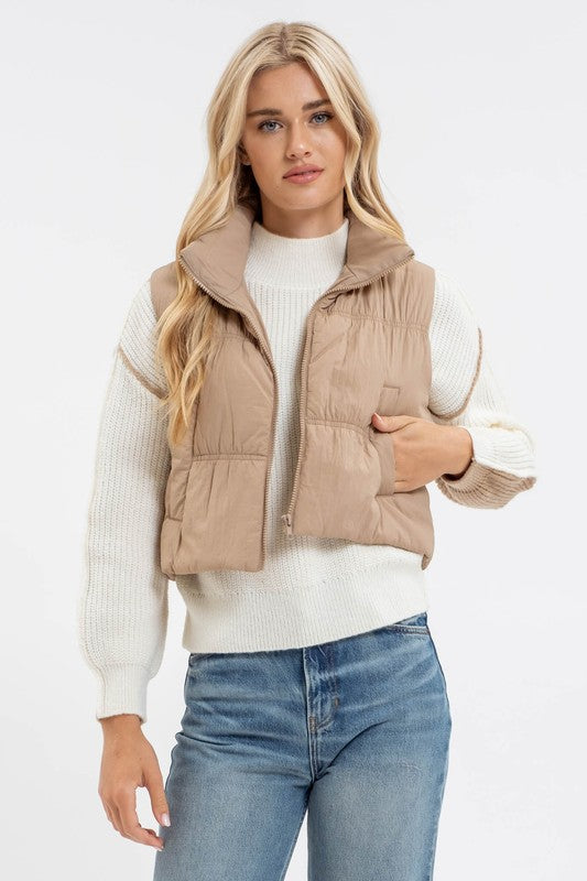 Cropped Puffer Vest