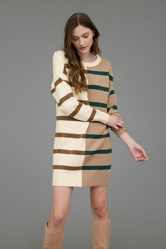 Colorblock Sweater Dress