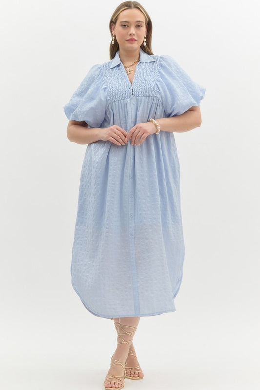 Joanna Midi Dress in Baby Blue