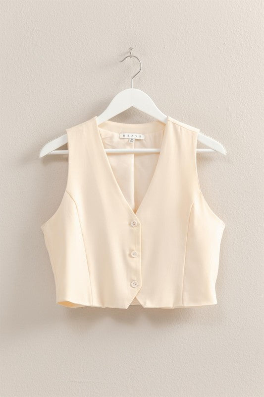 Cassie Vest in Cream