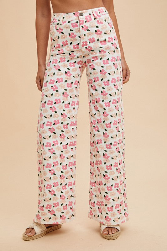 Annie Stretch Floral Print Denim