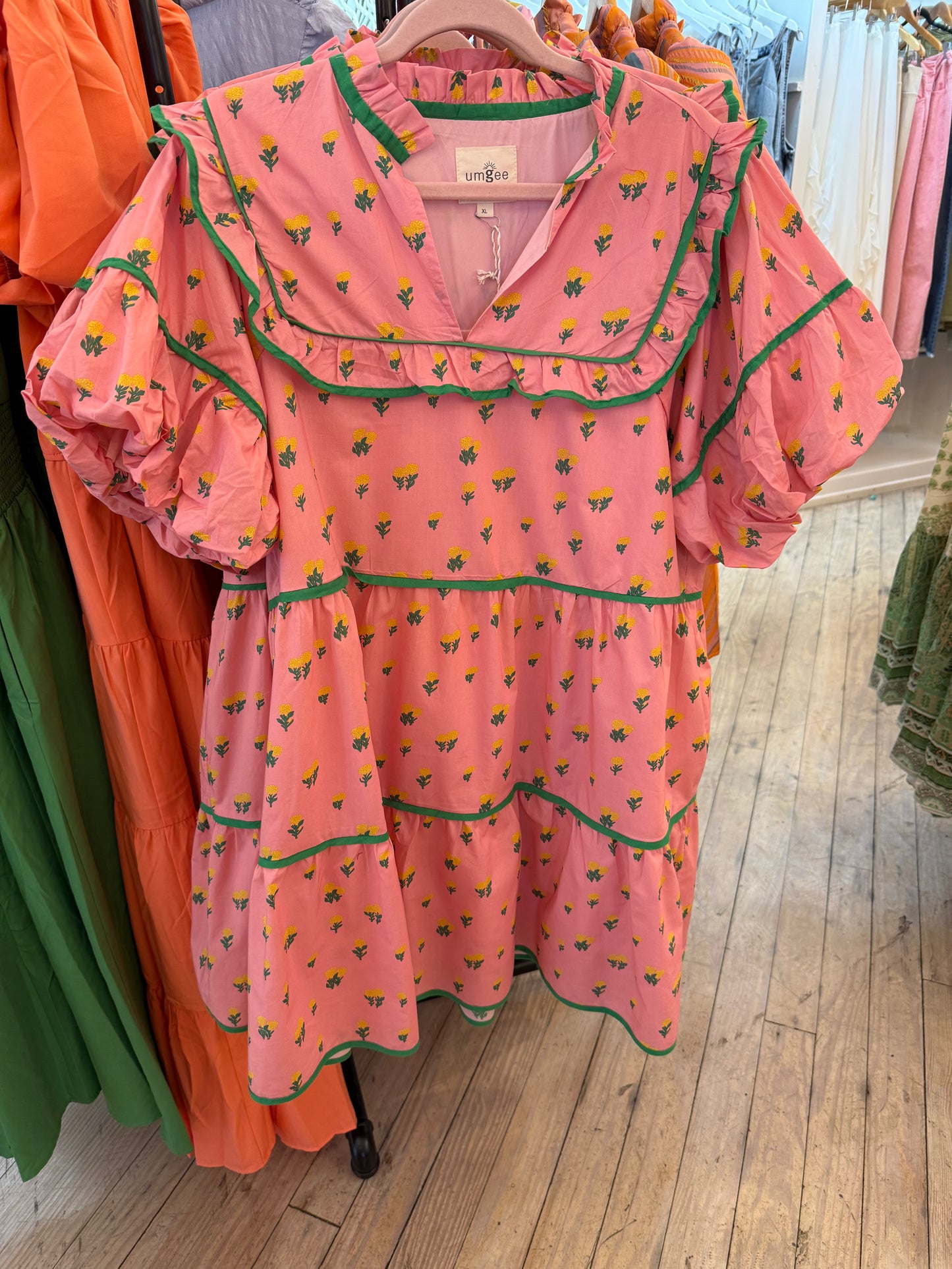 June Mini Dress in Pink Floral