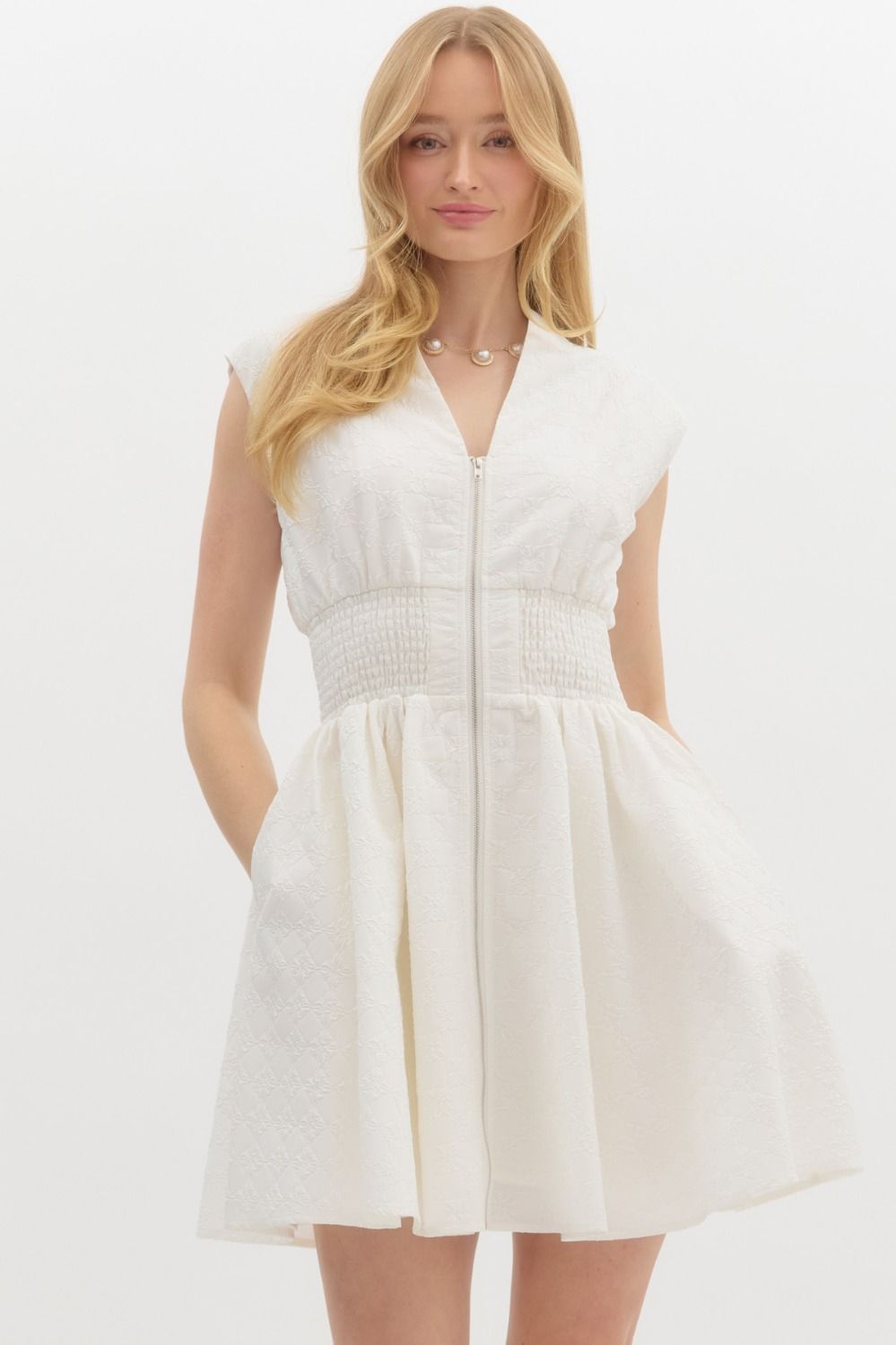 Collins Mini Dress in Off White