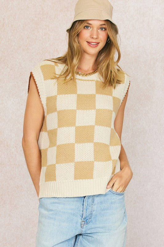 Checkered Sweater Vest