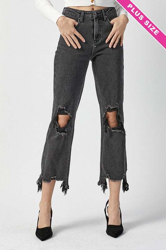 Black High Rise Crop Jeans