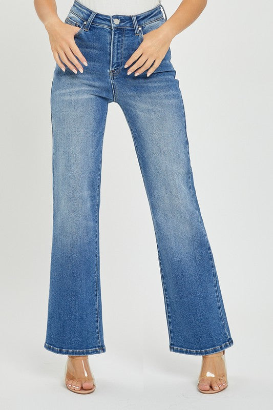 High Rise-Ankle Straight Relaxed Jeans