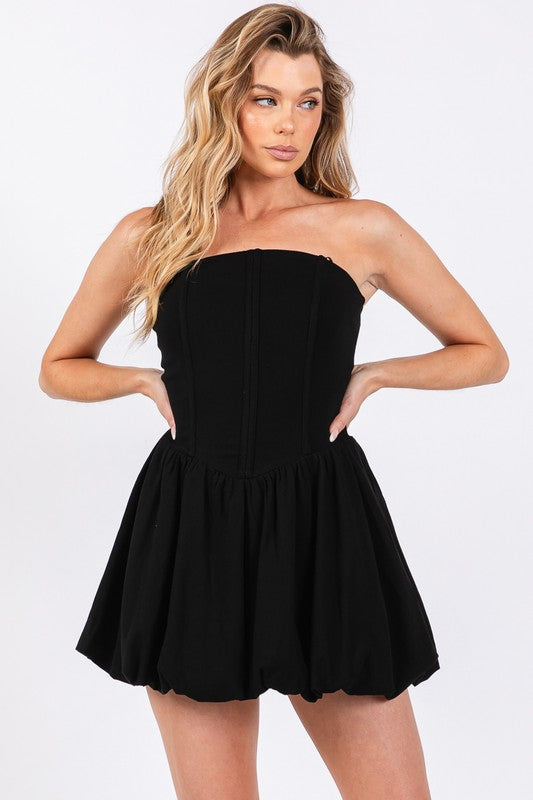 Black Bubble Mini Dress