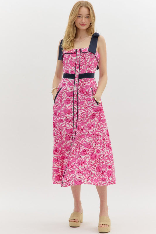 Ali Midi Dress in Pink
