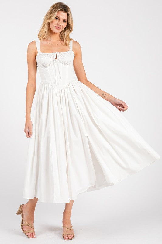 Charlotte Midi Dress in Off White