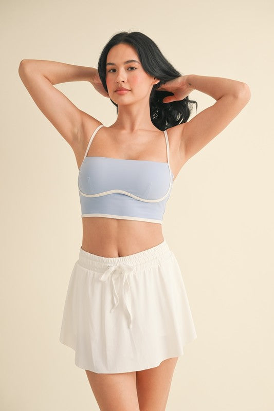 Blue Sculpting Bra Tank