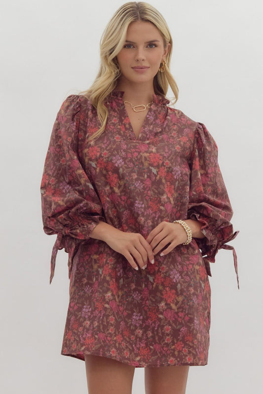 Floral Print Poplin Dress