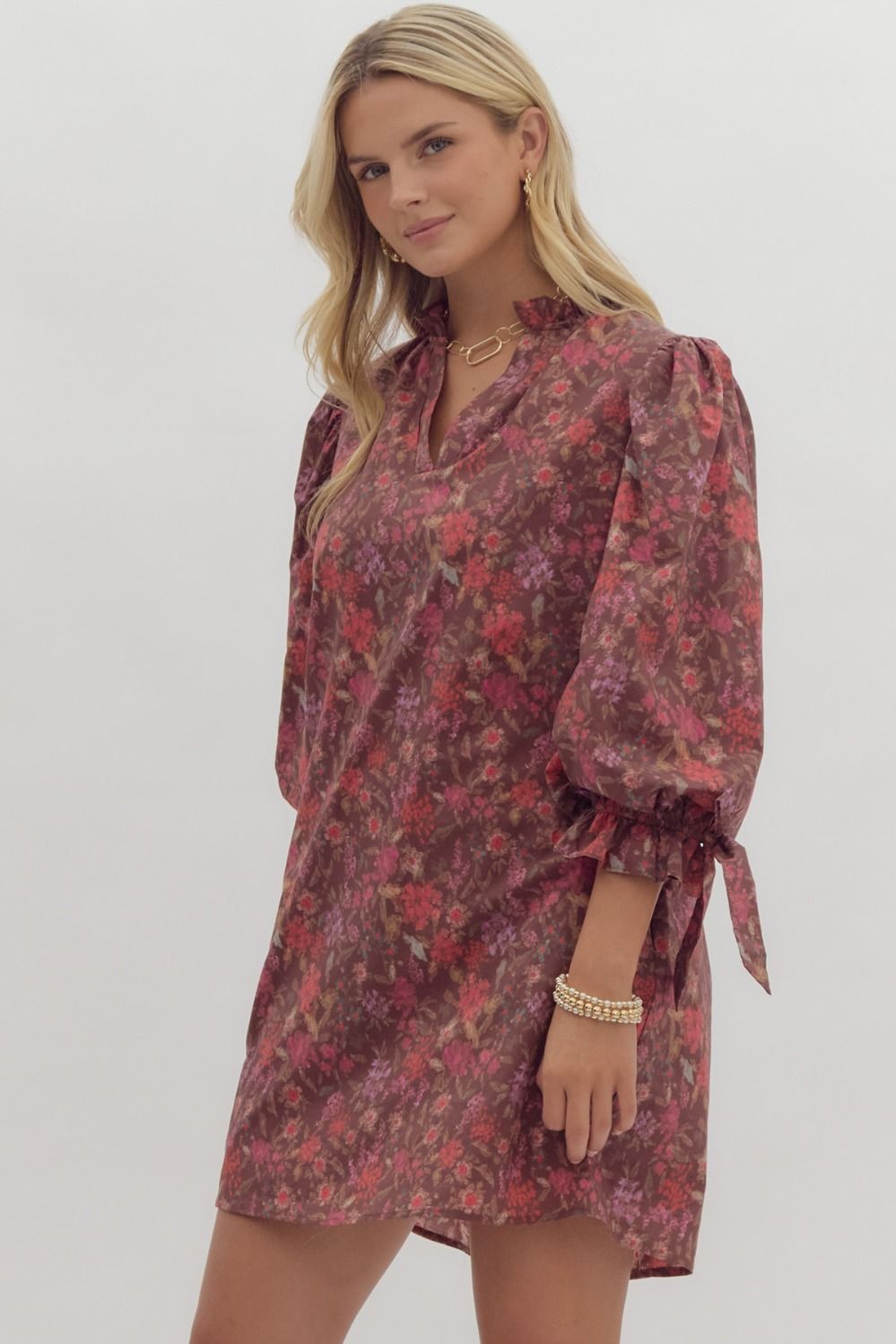 Floral Print Poplin Dress