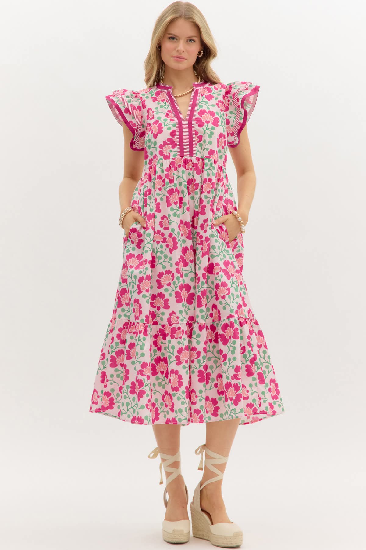 Pippa Midi Dress in Pink