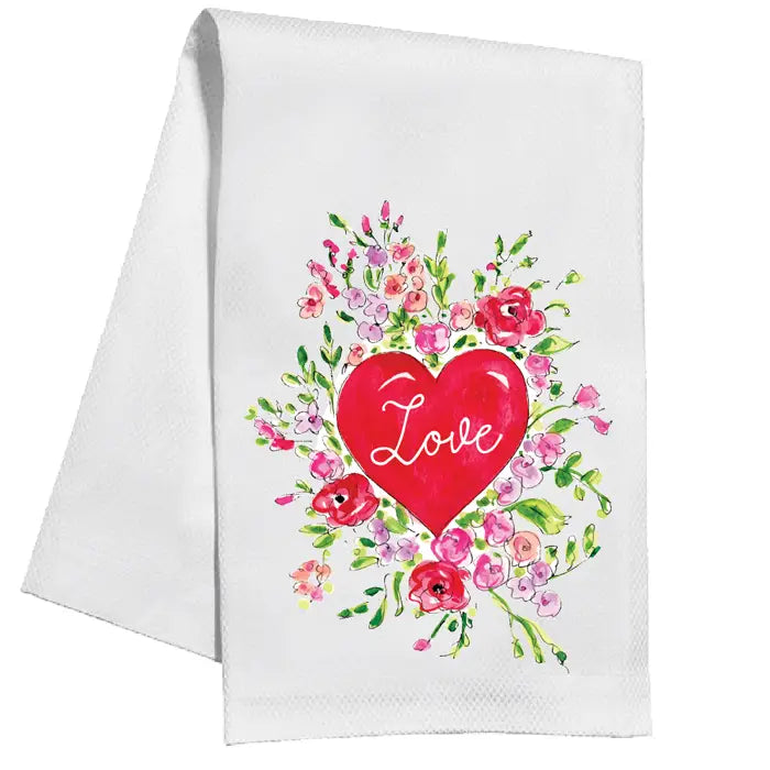 Floral Valentine Kitchen Towel