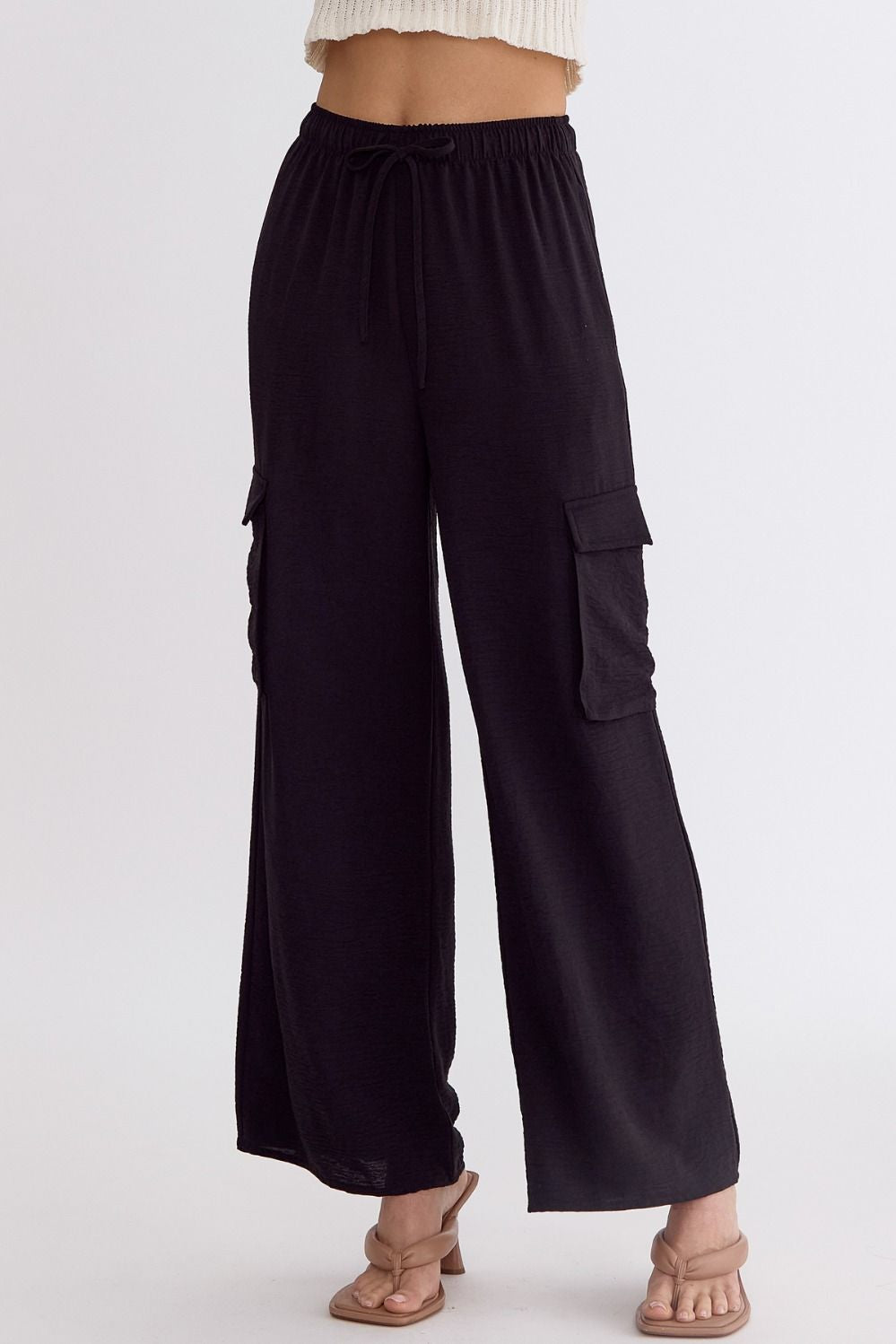 High Waisted Utility Wide Leg Pants