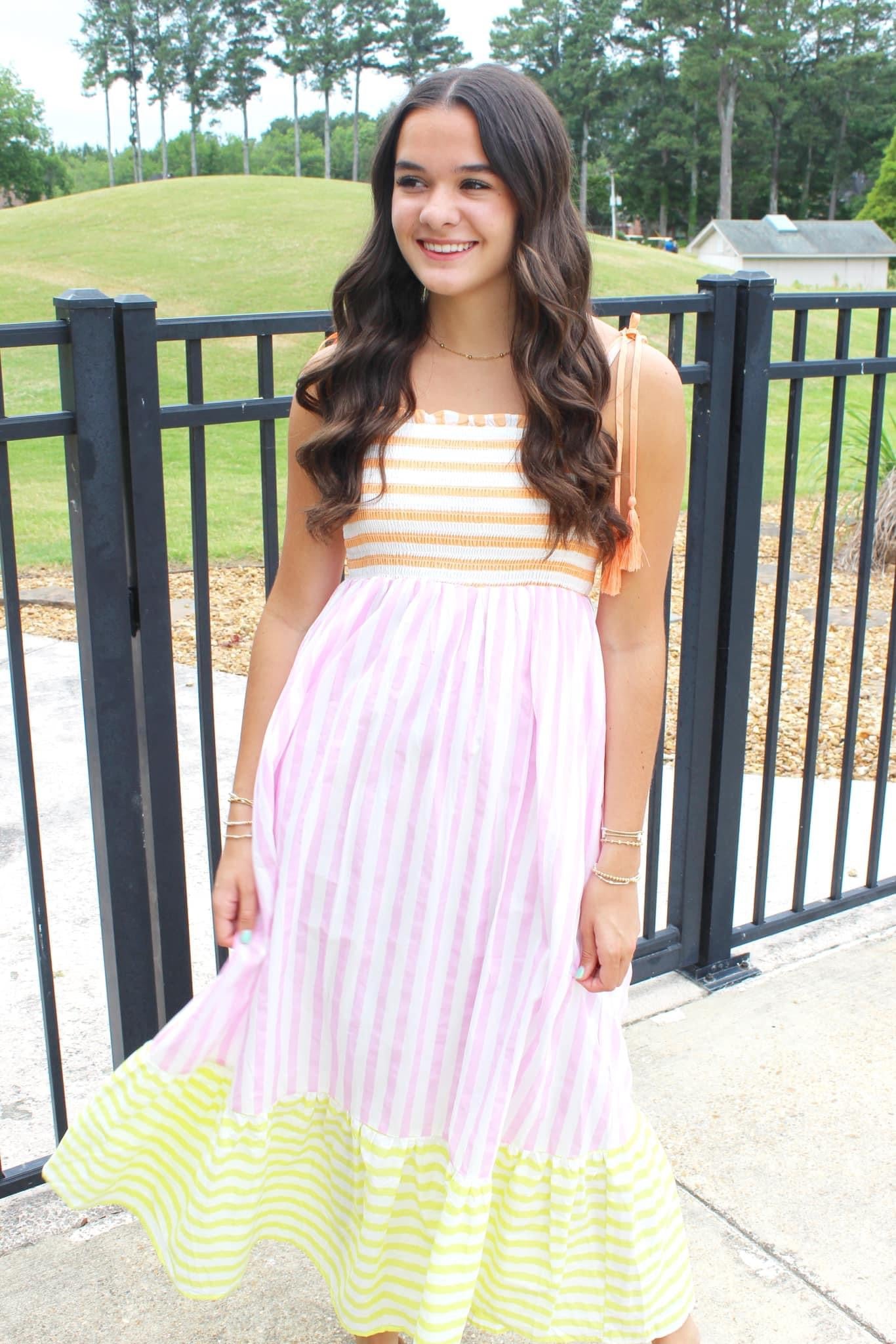 Sherbet Striped Maxi Dress