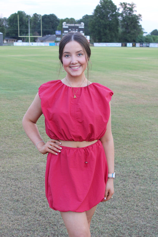 Crop Top and Bubble Skirt Set