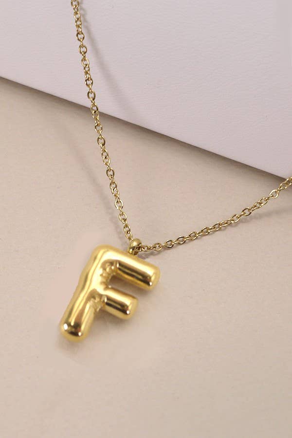 18K STAINLESS STEEL TARNISH FREE  INITIAL NECKLACE: P