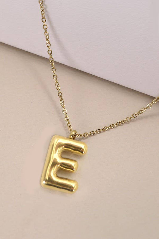 18K STAINLESS STEEL TARNISH FREE  INITIAL NECKLACE: E