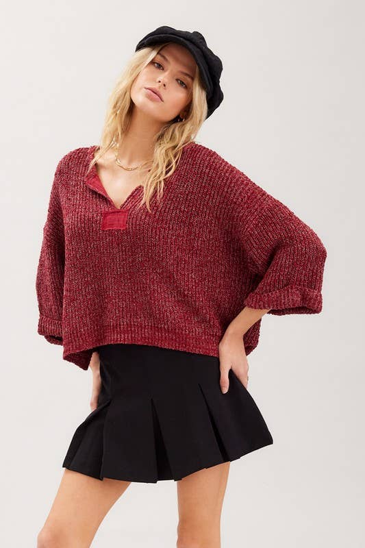 Fall Lightweight Cropped Sweater: Oatmeal / L