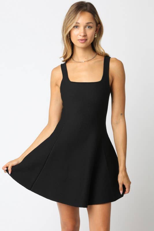 Eva Flare Knit Dress: Burgundy / S