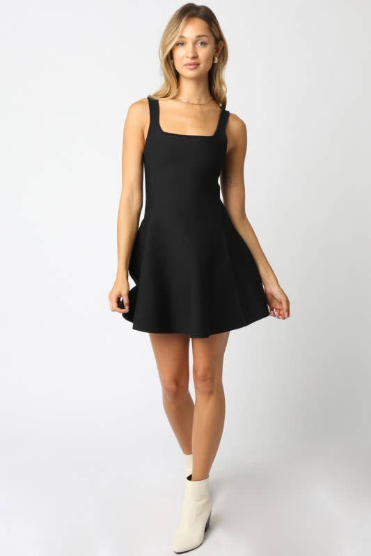 Eva Flare Knit Dress: Burgundy / S