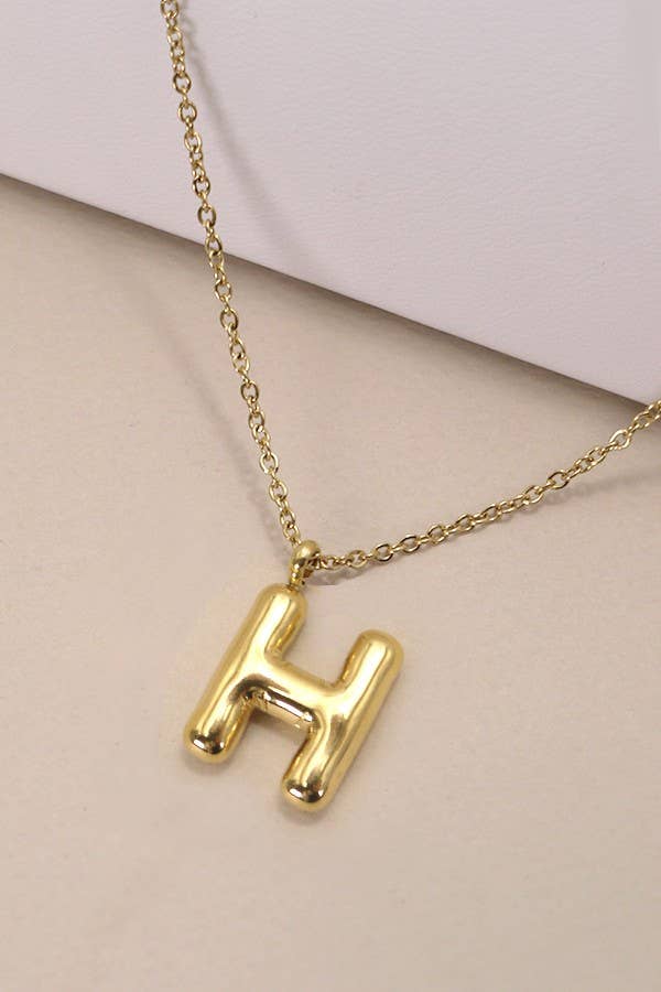 18K STAINLESS STEEL TARNISH FREE  INITIAL NECKLACE: A