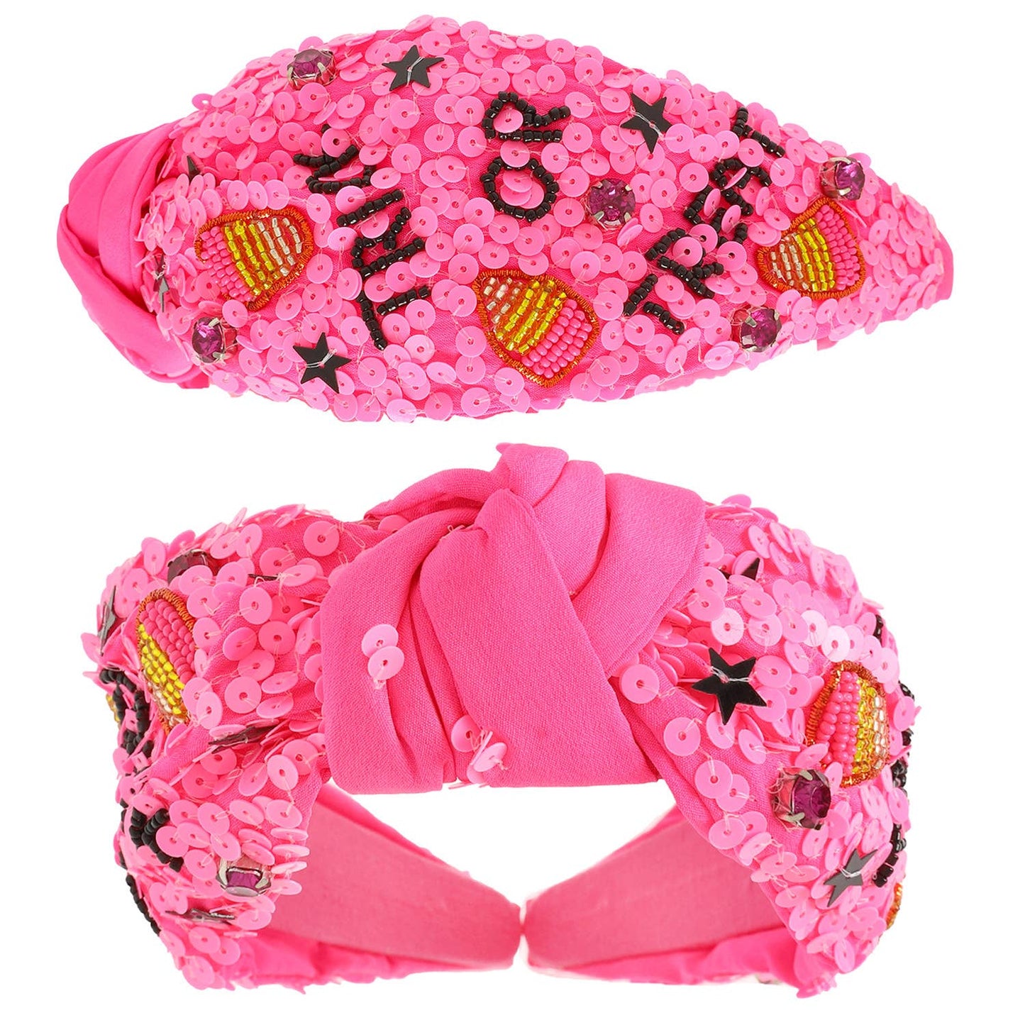 Halloween Trick or Treat Top Knotted Headband : Black