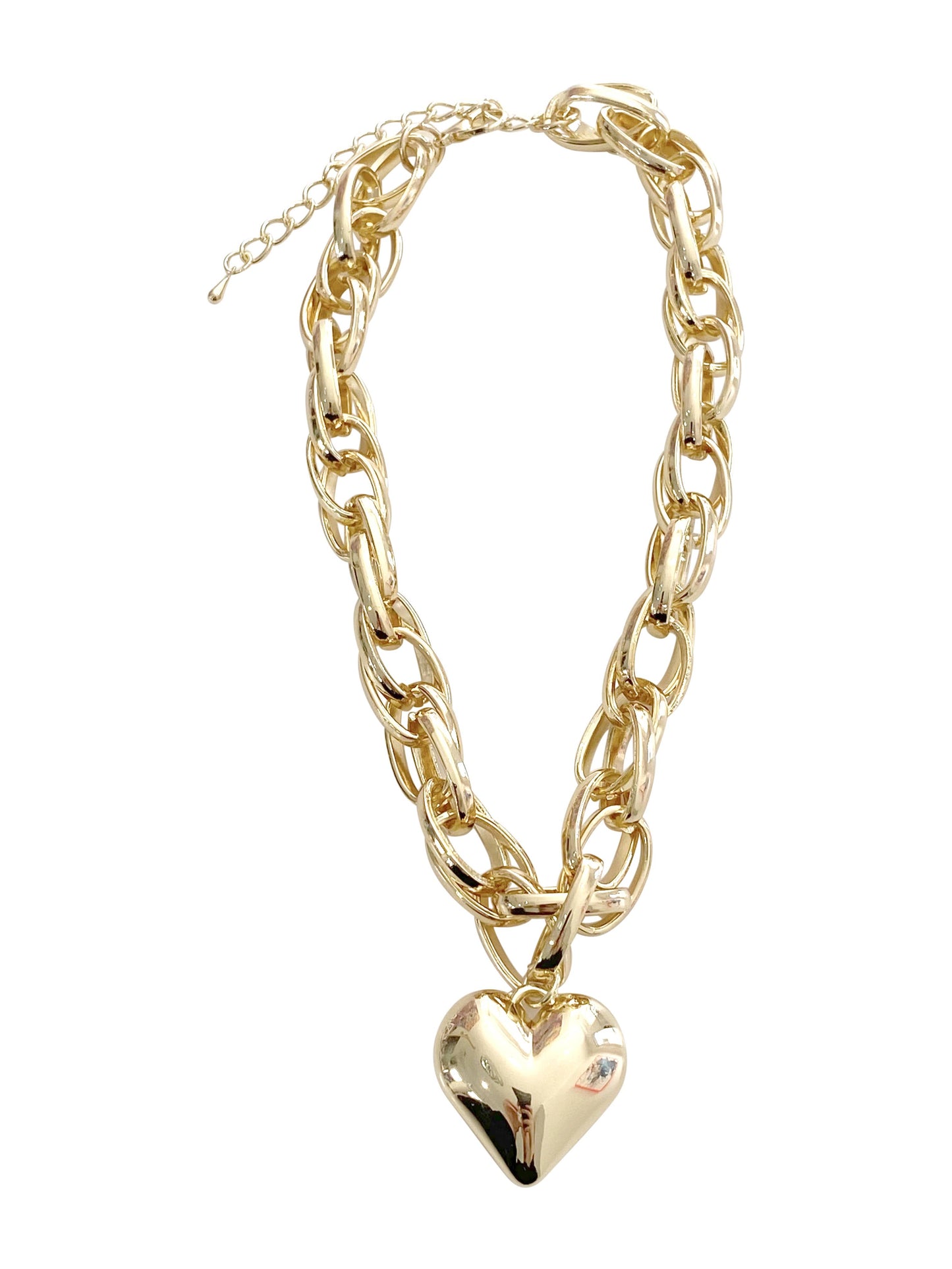 Alyssa Heart Chain Necklace: Yellow Gold