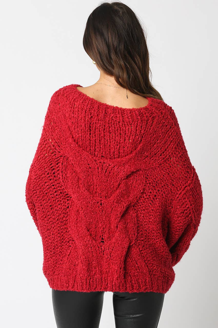 Jamie Knit Sweater: Scarlet
