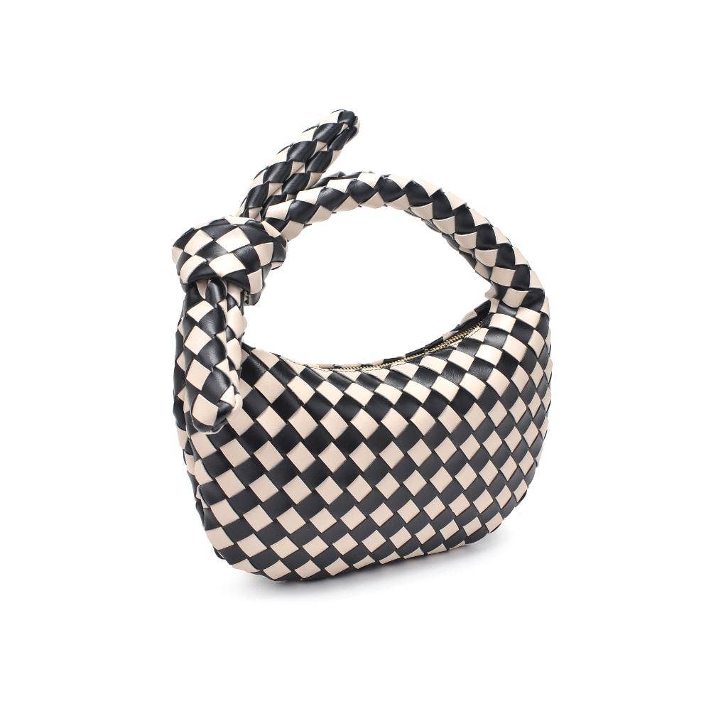 Lizbeth Woven Knot Clutch: Black