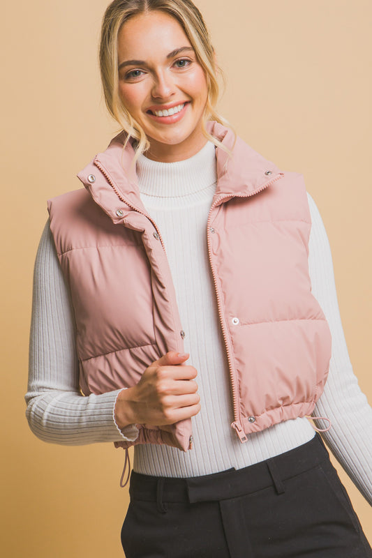 Cropped Puffer With Pockets