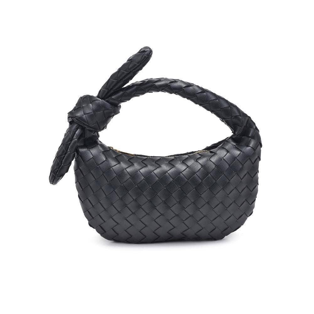 Lizbeth Woven Knot Clutch: Black