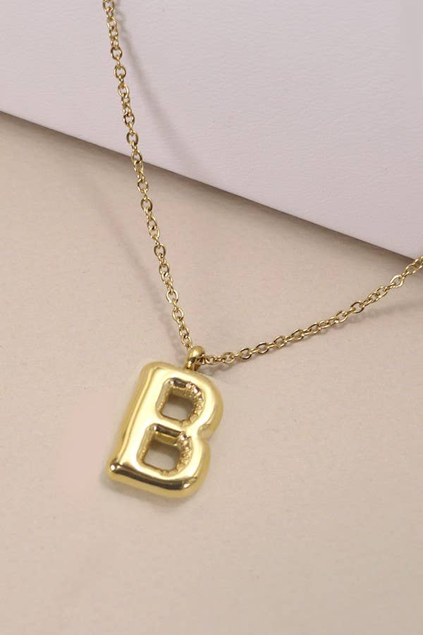 18K STAINLESS STEEL TARNISH FREE  INITIAL NECKLACE: P